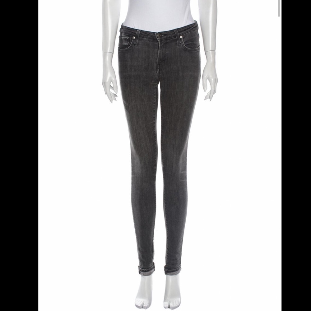 Helmut Lang Charcoal Low-Rise Skinny Leg Jeans 28